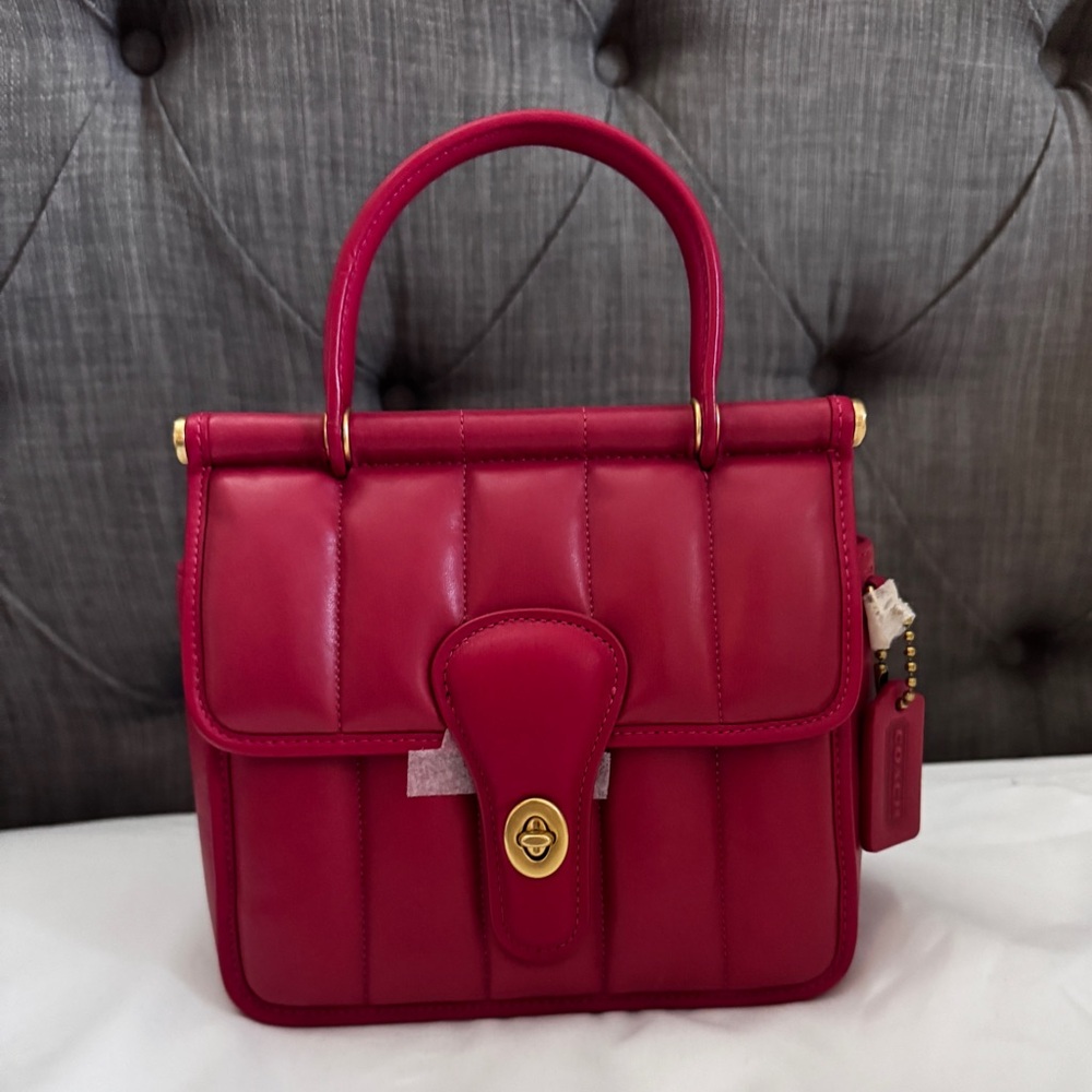 New. NWT Never used Coach Willis Top Handle 18 With Quilting - Picture 4 of 15
